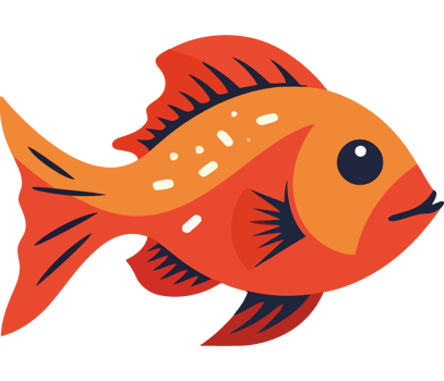 An orange fish with black spots on its body png