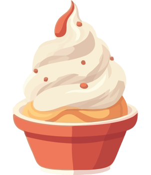 An ice cream cup with whipped cream on top png