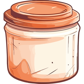 An orange jar with a lid on it png