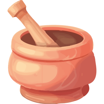 Organic herbs in mortar create healthy recipe png