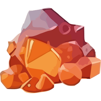A pile of orange rocks with some orange pebbles png