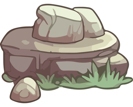 stones and grass nature scene isolated png