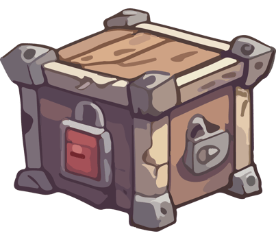 A wooden chest with a lock on it png