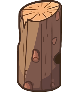 A cartoon tree stump with a hole in it png
