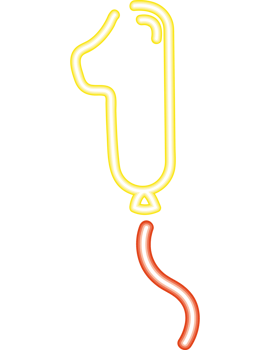 helium neon number one balloon icon isolated png