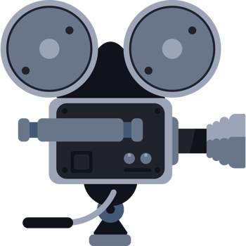 A movie camera icon with two lights png