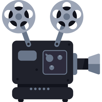 An old movie camera with two film reels png