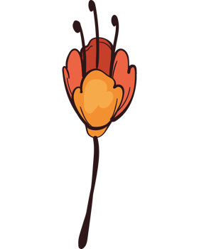 A flower with a stem and leaves png