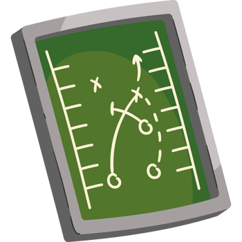 A football field on a tablet computer png