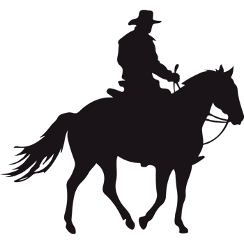 Cowboy riding horse silhouette clip art png