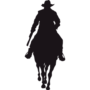 Cowboy silhouette on black background png