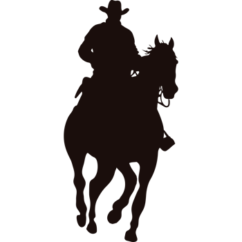 Cowboy silhouette on horseback png
