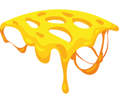 A piece of cheese with melted cheese on it png