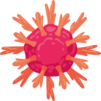 A cartoon virus with many arms png