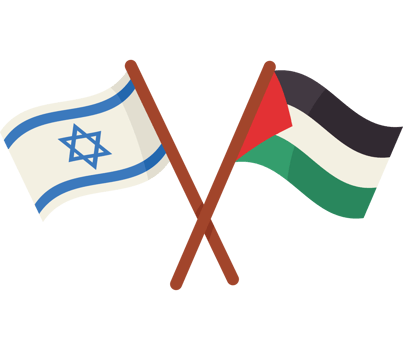 israel and palestine flags in poles design png