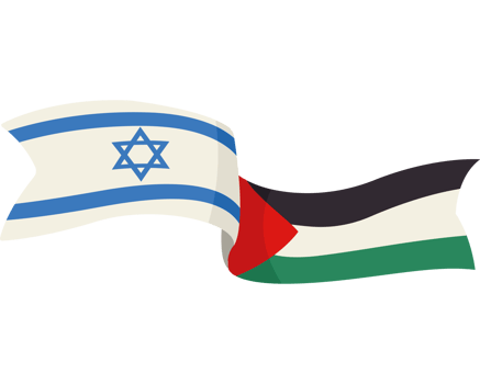 israel and palestine flags united design png