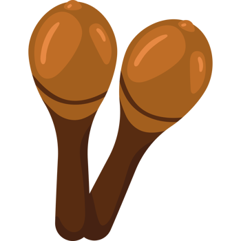 Two maracas on a black background png