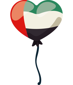 Heart shaped balloon with the flag of uae png