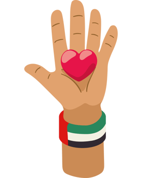 A hand with a heart on it png