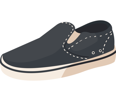 A black shoe with white stitching png