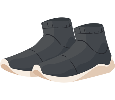 Pair of black shoes on a white background png
