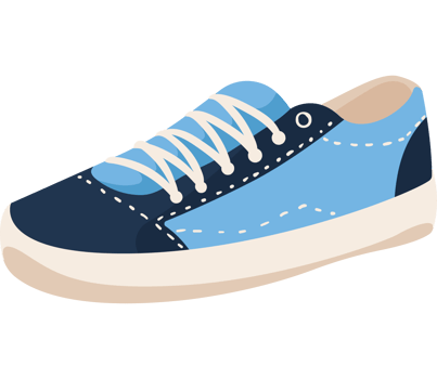 Blue sneakers with laces on the side png