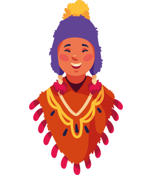 An illustration of a woman in a traditional costume png