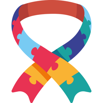 A colorful autism ribbon png