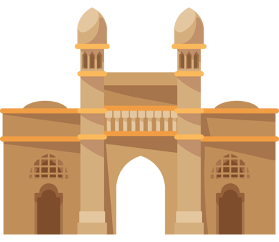 The gateway of india is shown in this illustration png