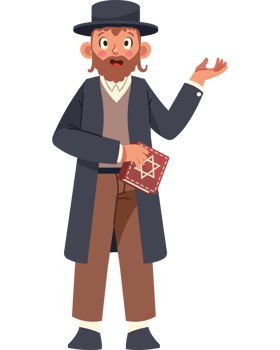 Jewish man with hat and book png