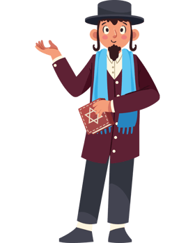 Jewish man with hat and scarf illustration png