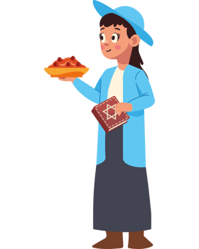 Jewish woman holding a plate of food png