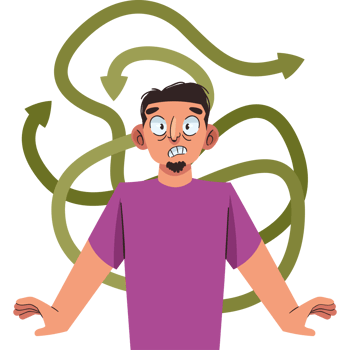 A man with his arms outstretched and surrounded by arrows png