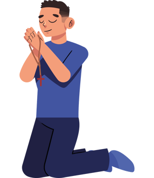 A man praying with his hands folded png
