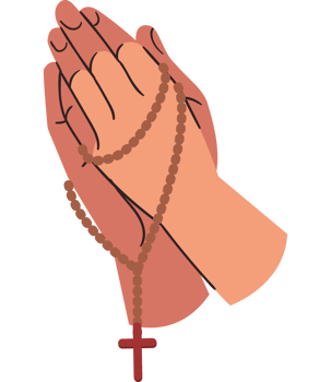Praying hands with rosary png