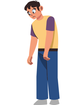 A cartoon man standing with his hands on his hips png
