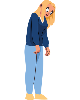 A cartoon woman standing with her hands on her hips png