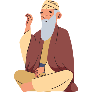 An old man sitting in meditation png