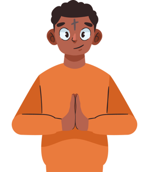 An illustration of a man in an orange shirt png