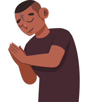 A man praying with his hands folded png
