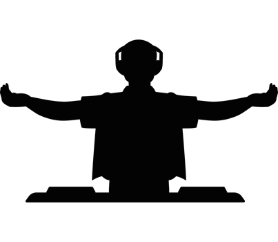 A silhouette of a person sitting in a chair png