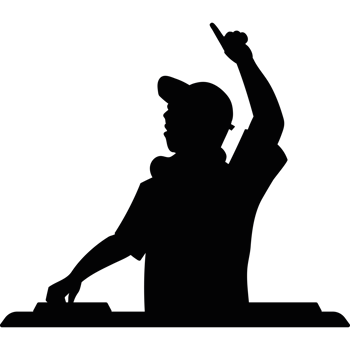 A silhouette of a person holding up a phone png