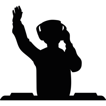 A silhouette of a person raising their hands png