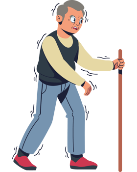 An old man walking with a stick png