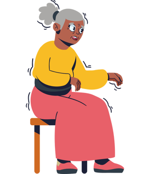 An old woman sitting on a chair png
