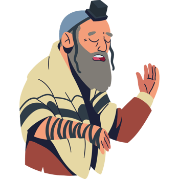 An illustration of a jewish man with a beard and a long beard png