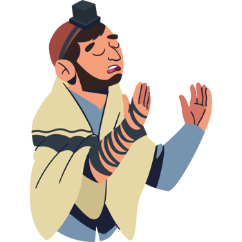 Jewish man praying with hands up png