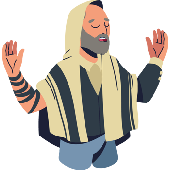 Jewish man praying with hands up png