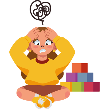 A girl sitting on the floor with a puzzle in front of her png