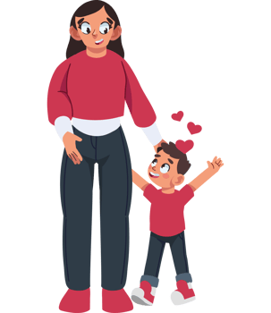 A woman and a child are standing next to each other png
